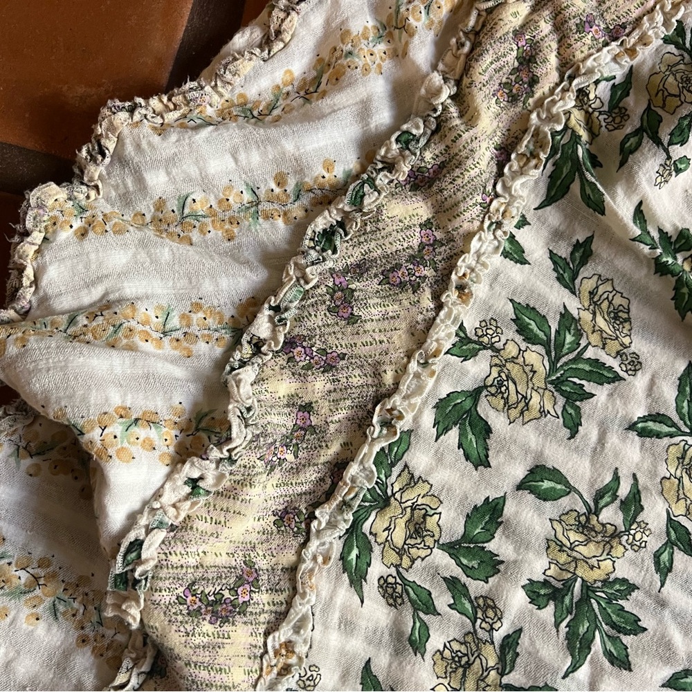 Free People Cream and Green Maxi Skirt - Picture 3 of 8